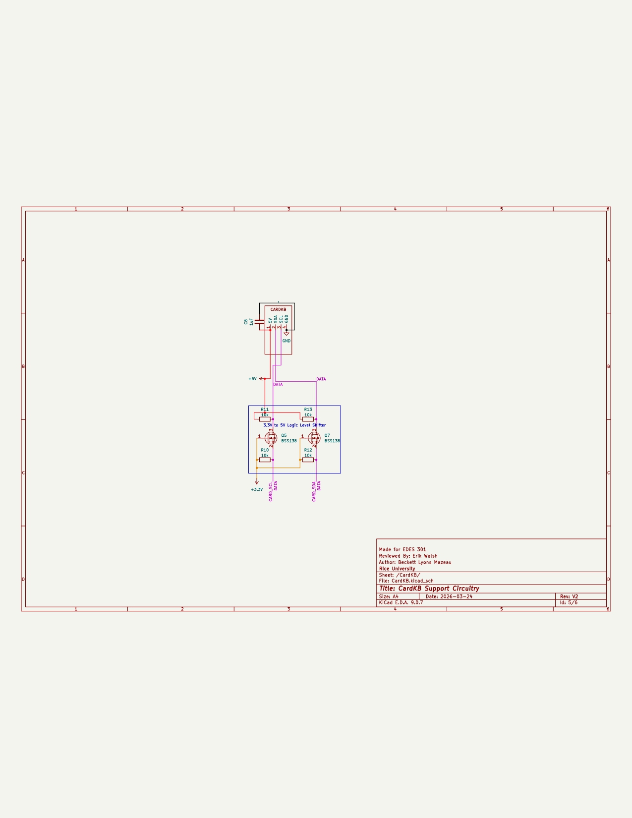 STIK-eNote V2 schematic sheet 5 of 6 — CardKB Support Circuitry