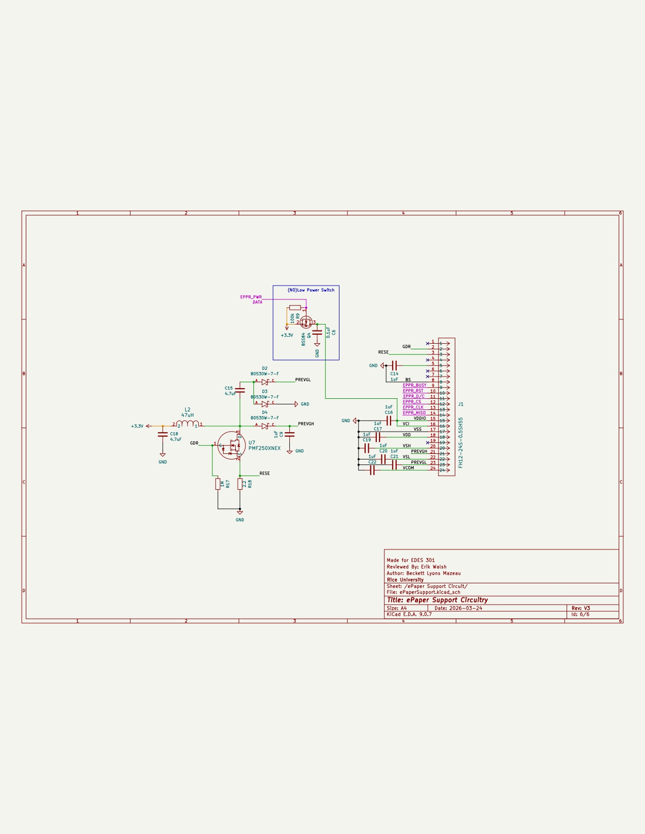 STIK-eNote V2 schematic sheet 6 of 6 — ePaper Support Circuitry