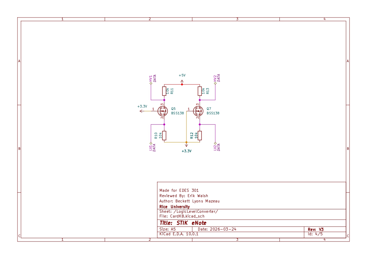 KiCad schematic showing the BSS138 bidirectional I2C level shifting circuit